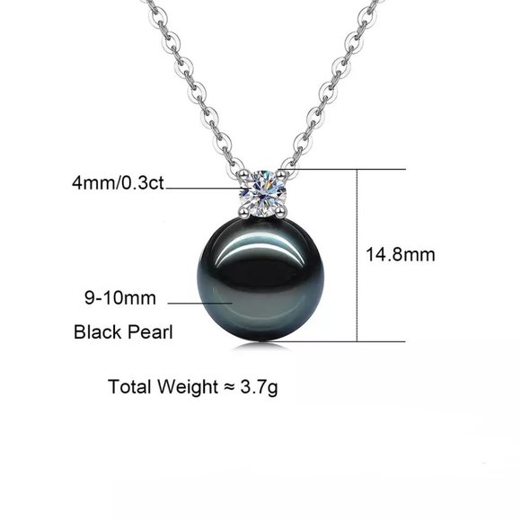 Genuine Tahitian Pearl 0.3ct. t.w. Diamond Necklace 18k Gold over Italy Silver - Picture 6 of 16